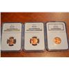 Image 1 : USA;  1949 1¢ & 1950(2) NGC MS66.  Lot of 3 coins.