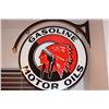 Image 1 : Gasoline (Indian) Motor Oils - Double sided metal sign and hanger - Mint Condition!!