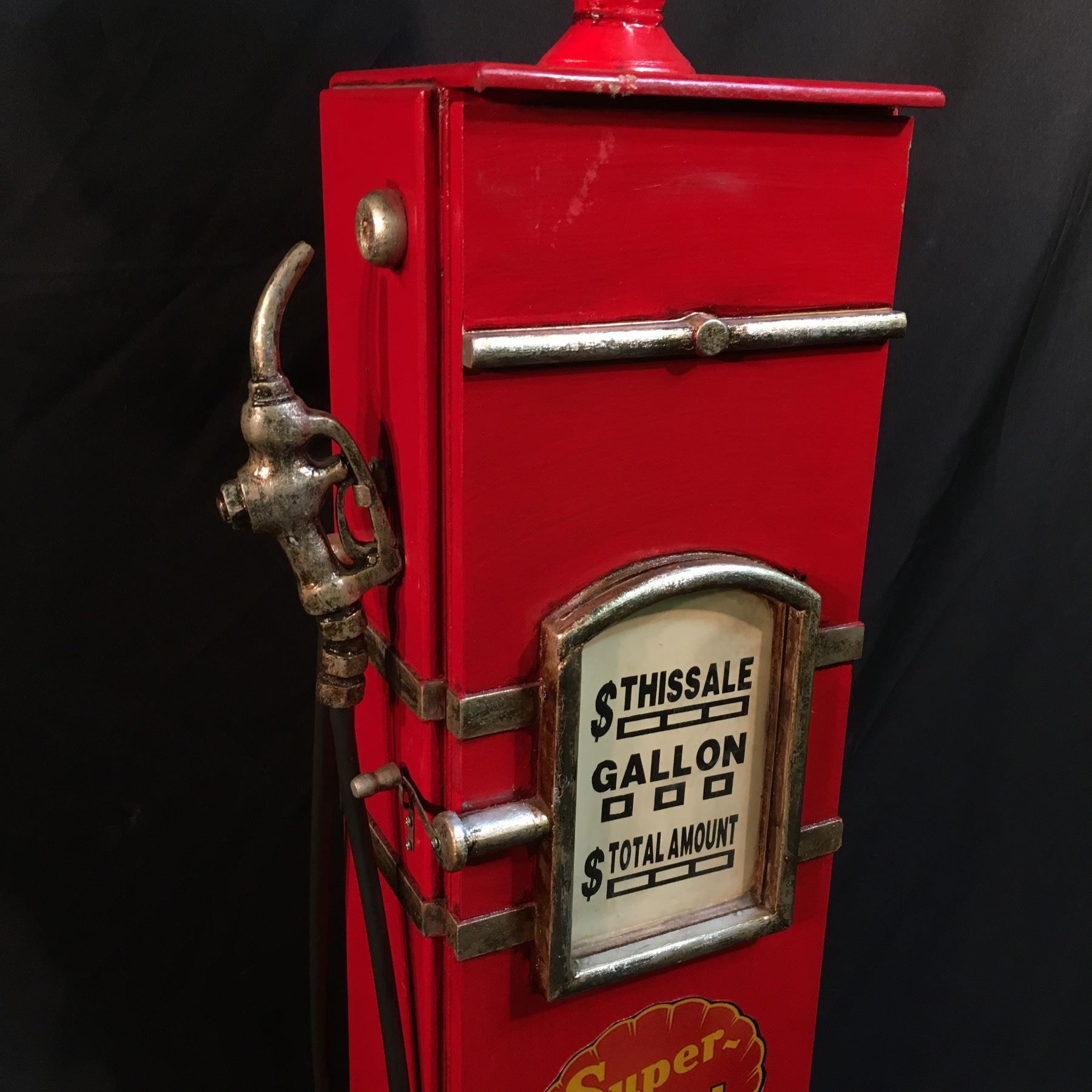 Shell Gas Cabinet Vintage Shell Gas Pump Shaped Wooden Cabinet, 39'' Tall