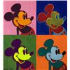 Image 1 : Signed Andy Warhol - Gouache on Paper Painting - "Mickey Mouse"