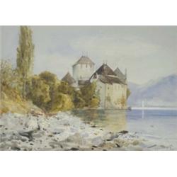 Manner of Thomas Bush Hardy (1842-1897), A Pair - The Castle Of Chillon; Preparing The Nets, Brig...