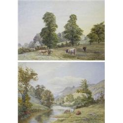 Matthew Doubleday (Exh. 1881- 1900, Nottingham Artist), A Pair - Dovedale, Derbyshire; Attenborou...