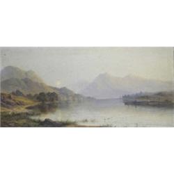 George Blackie Sticks (1843 - 1938), Island Of Bute, Moonrise, the head of Loch Riddon, with figu...