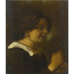 Dutch School (17th Century), Study Of A Young Woman, head and shoulders, turned to sinister, hold...