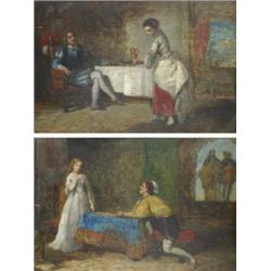 Newton Charles Taylor (19th Century), A Pair - Scenes from Scott and Shakespeare, versos inscribe...