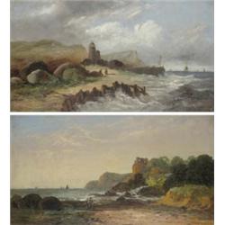 William Lyons (1892 - 1981), A Pair - An Approaching Storm, Evening Sunlight, coastal scenes, one...