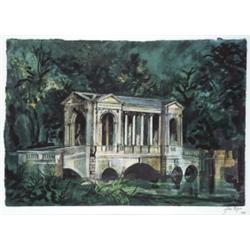 John Piper, The Palladian Bridge At Stowe, Buckinghamshire, signed in pencil, coloured lithograph...
