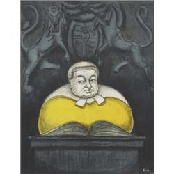 Heads of the Law, cartoon by Spy, Vanity Fair 1902, reproduction, printed in colours; seven caric...