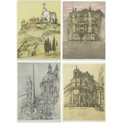 Richard Beer, four Italian subjects, etchings, in colours, all signed in pencil, inscribed, editi...