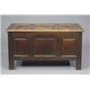 Image 1 : An early 18th century oak blanket chest, the front with three rectangular raised-and-fielded pane...