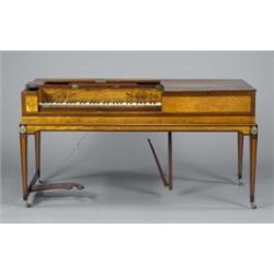 A fine George III inlaid satinwood square piano, by Gabriel Buntebart, five octaves, with forte-s...