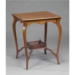 An Edwardian mahogany square occasional table, inlaid with patera and outlined with stringing, on...