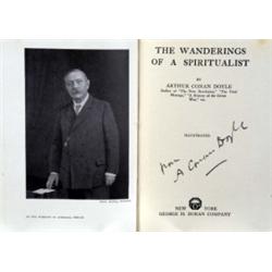CONAN DOYLE, ARTHUR [signed copy] - THE WANDERINGS OF A SPIRITUALIST; New York, 1921, 1st edn, 8v...