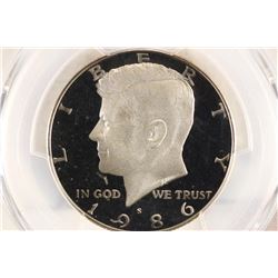 1986-S KENNEDY HALF DOLLAR PCGS PR70 DCAM
