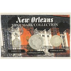 NEW ORLEANS MINT MARK COLLECTION BARBER DIME,