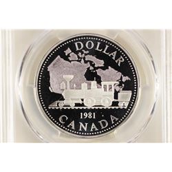1981 CANADA TRANS-CAN SILVER DOLLAR PCGS PR69