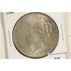 1922 PEACE SILVER DOLLAR UNC