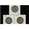 Image 1 : 1942,43 & 45-S WALKING LIBERTY HALF DOLLARS