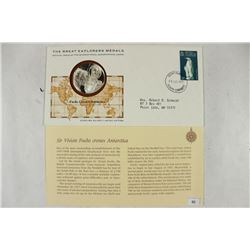 STERLING SILVER PROOF ROUND PNC SIR VIVIAN FUCHS