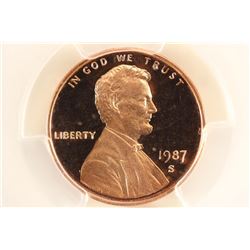 1987-S LINCOLN CENT PCGS PR69RD DCAM