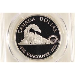 1986 CANADA VANCOUVER SILVER DOLLAR PCGS PR69