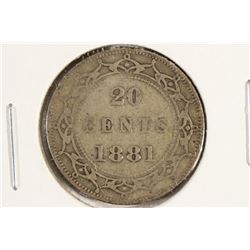 1881 NEWFOUNDLAND SILVER 20 CENT