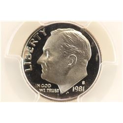 1981-S TYPE I ROOSEVELT DIME PCGS PR70 DCAM