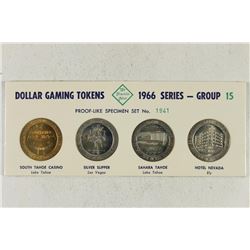 4-$1 GAMING TOKENS 1966 SERIES GROUP 15 (PF LIKE)