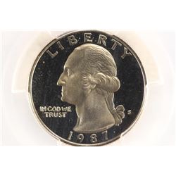 1987-S WASHINGTON QUARTER PCGS PR69 DCAM