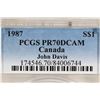 Image 3 : 1987 CANADA JOHN DAVIS SILVER DOLLAR PCGS PR70