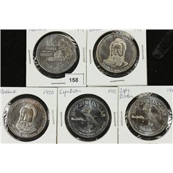 5 ASSORTED CANADA TRADE DOLLARS UNC