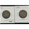 Image 1 : 1910 & 1919 CANADA SILVER 25 CENTS