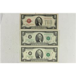 1928-G,76 & 2003 US $2 CURRENCY