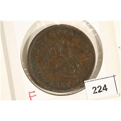 1857 BANK OF UPPER CANADA 1 PENNY BANK TOKEN