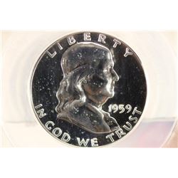 1959 FRANKLIN HALF DOLLAR ANACS PF64