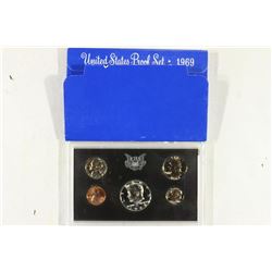 1969 US PROOF SET WITH BOX, 40% SILVER JFK HALF