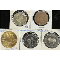 5 ASSORTED CANADA TRADE DOLLARS UNC 1977 & 1987