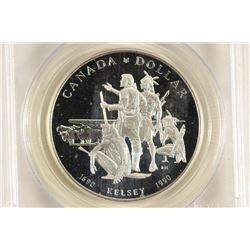 1990 CANADA KELSEY SILVER DOLLAR PCGS PR69 DCAM