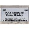 Image 3 : 1990 CANADA KELSEY SILVER DOLLAR PCGS PR69 DCAM