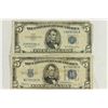 Image 1 : 1934-C & 1953 $5 SILVER CERTIFICATES BLUE SEALS