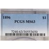 Image 3 : 1896 MORGAN SILVER DOLLAR PCGS MS63