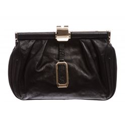 MCM Black Leather Small Clutch