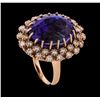 Image 4 : 23.07 ctw Tanzanite and Diamond Ring - 14KT Rose Gold