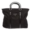Image 1 : Prada Black Nylon Leather Trim Satchel Bag