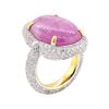 Image 4 : 15.50 ctw Ruby And Diamond Ring - 18KT Yellow Gold With Rhodium Plating