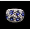 Image 2 : 14KT White Gold 3.12 ctw Sapphire and Diamond Ring