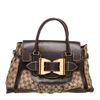 Image 1 : Gucci Beige Canvas Monogram Brown Leather Dialux Queen Bag