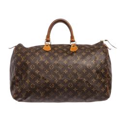 Louis Vuitton Monogram Canvas Leather Speedy 40 cm Bag