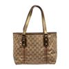 Image 1 : Gucci Beige Canvas Jacquard Metallic Gold Tote Bag