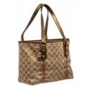 Image 2 : Gucci Beige Canvas Jacquard Metallic Gold Tote Bag